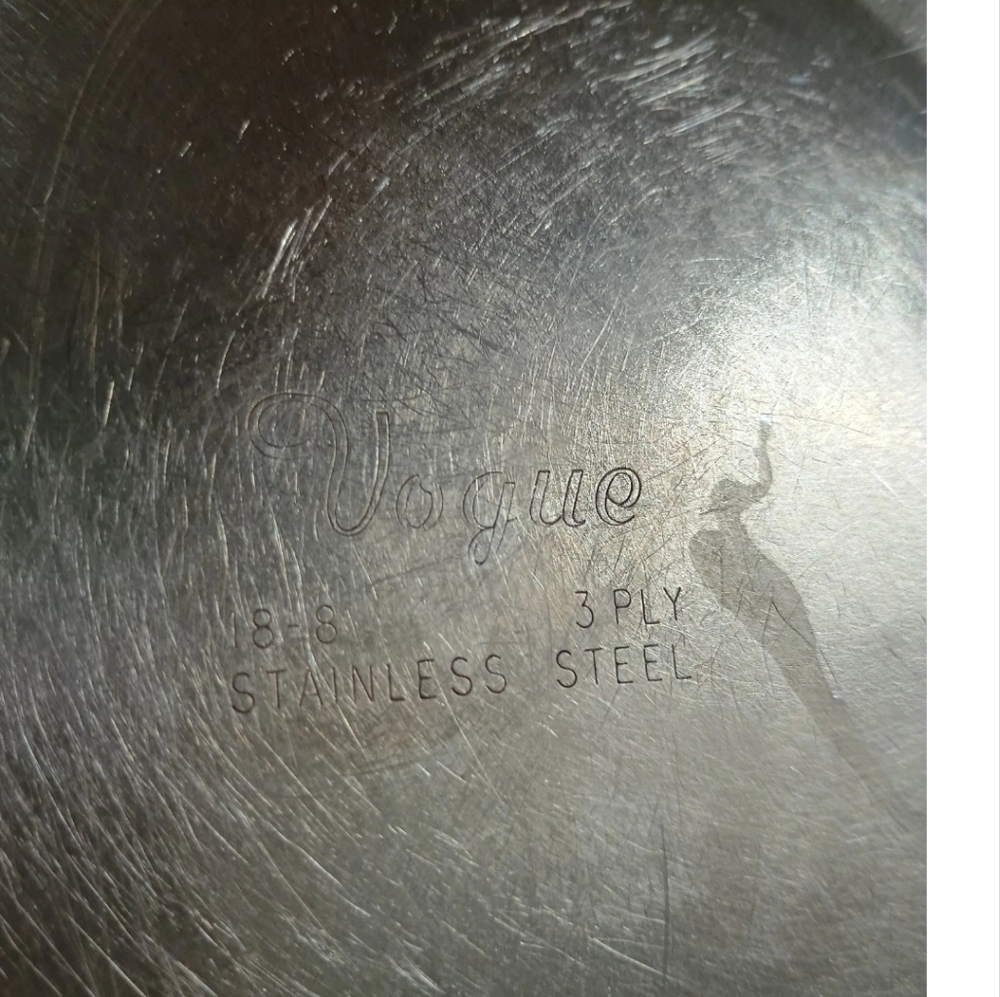 Vintage Vogue Stainless Steel 3 Ply 18-8 Frying Skillet Pan 10 Inch - Picture 7 of 8